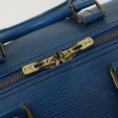 Louis Vuitton Keepall Bag Epi Leather, BLUE, LEATHER, Travel bag