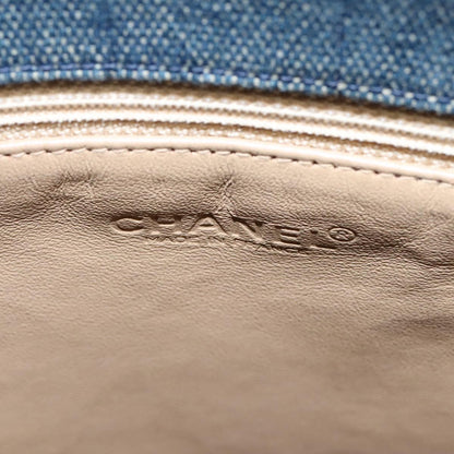 Chanel Chocolate Bar Tote Quilted Canvas, BLUE, CANVAS, Tote bag