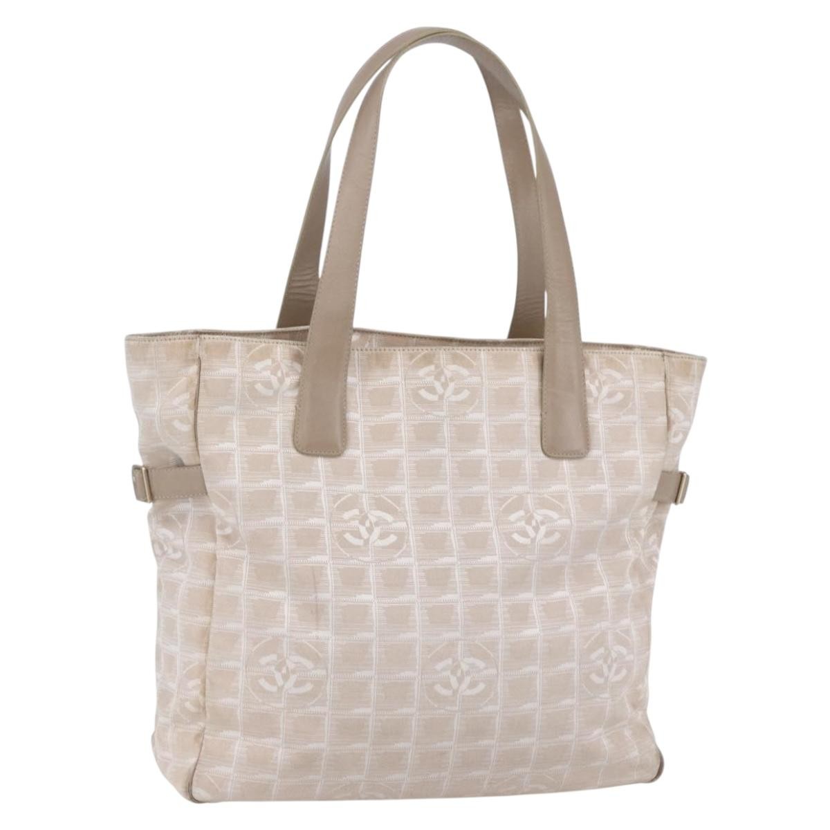 Chanel Travel Line Tote Nylon, BEIGE, NYLON, Tote bag