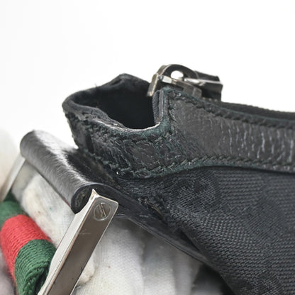 Gucci Half Moon Hobo Messenger GG Canvas, BLACK, CANVAS, Shoulder bag