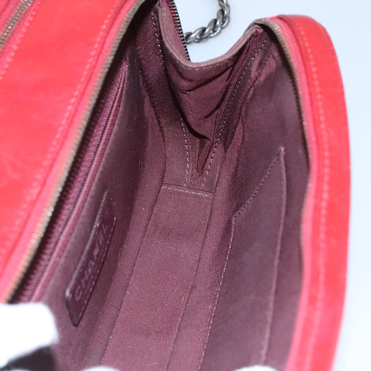 Chanel Coco Boy Camera Bag Quilted Leather, RED, LEATHER, Crossbody bag