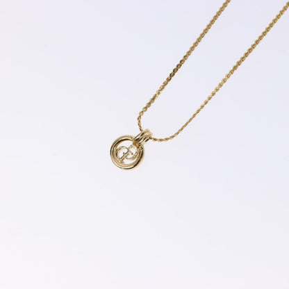 Christian Dior CD Round Pendant Necklace Metal, GOLD, METAL, Necklace