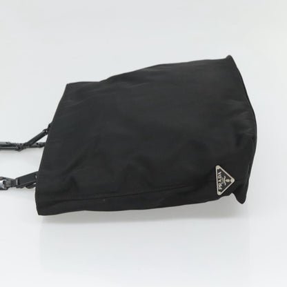 Prada Chain Shoulder Bag Tessuto, BLACK, NYLON, Shoulder bag
