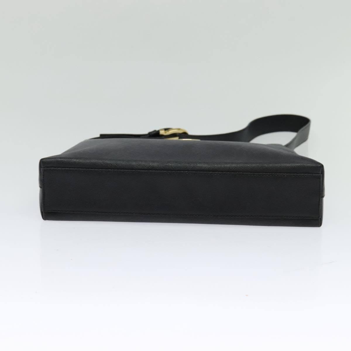 Salvatore Ferragamo Gancio Flap Hobo Leather, BLACK, LEATHER, Shoulder bag