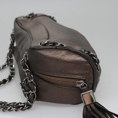 Chanel Lax Tassel Chain Shoulder Bag Leather, BROWN, LEATHER, Shoulder bag