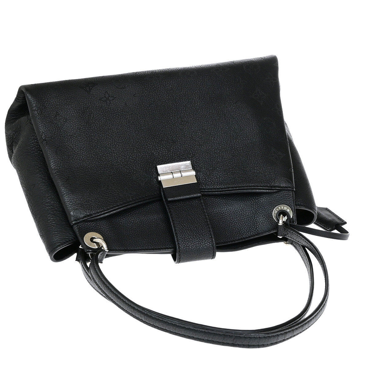 Louis Vuitton Sevres Handbag Mahina Leather, BLACK, LEATHER, Shoulder bag