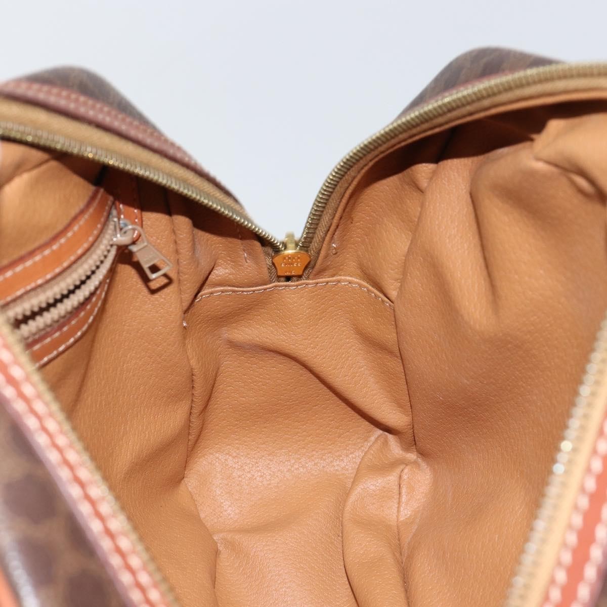 Celine Macadam Handbag Macadam with leather, BROWN, CANVAS, Handbag