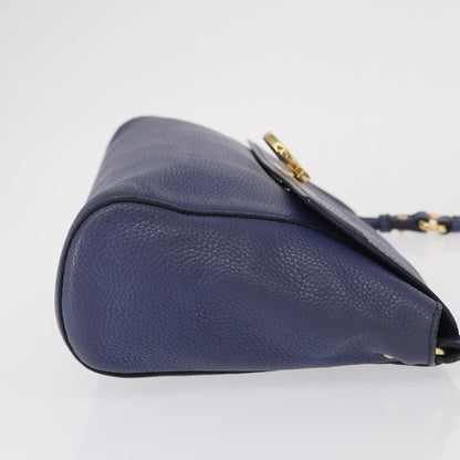 Salvatore Ferragamo Abbey Shoulder Bag Leather, NAVY, LEATHER, Shoulder bag