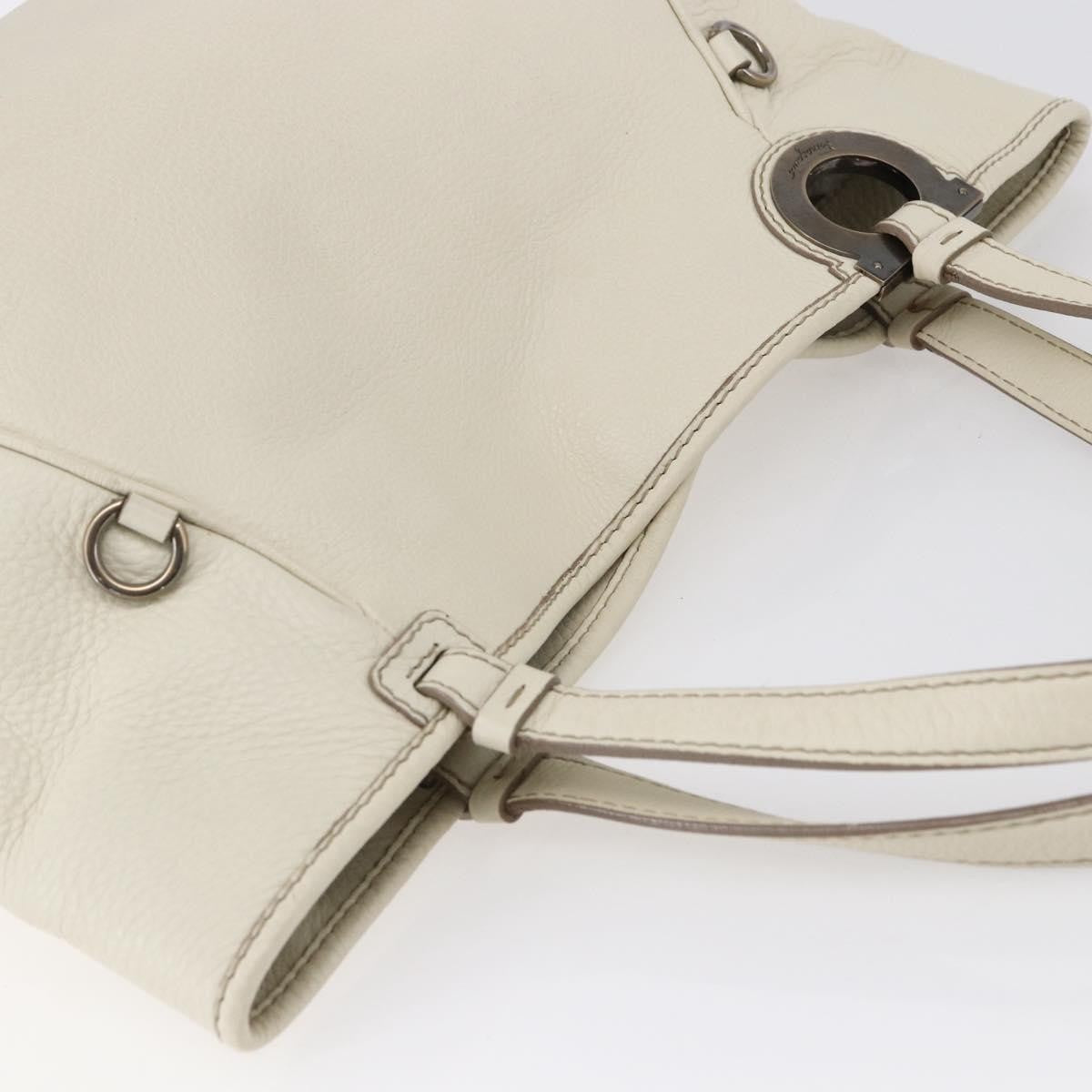Salvatore Ferragamo Vintage Tote bag Leather, WHITE, LEATHER, Tote bag