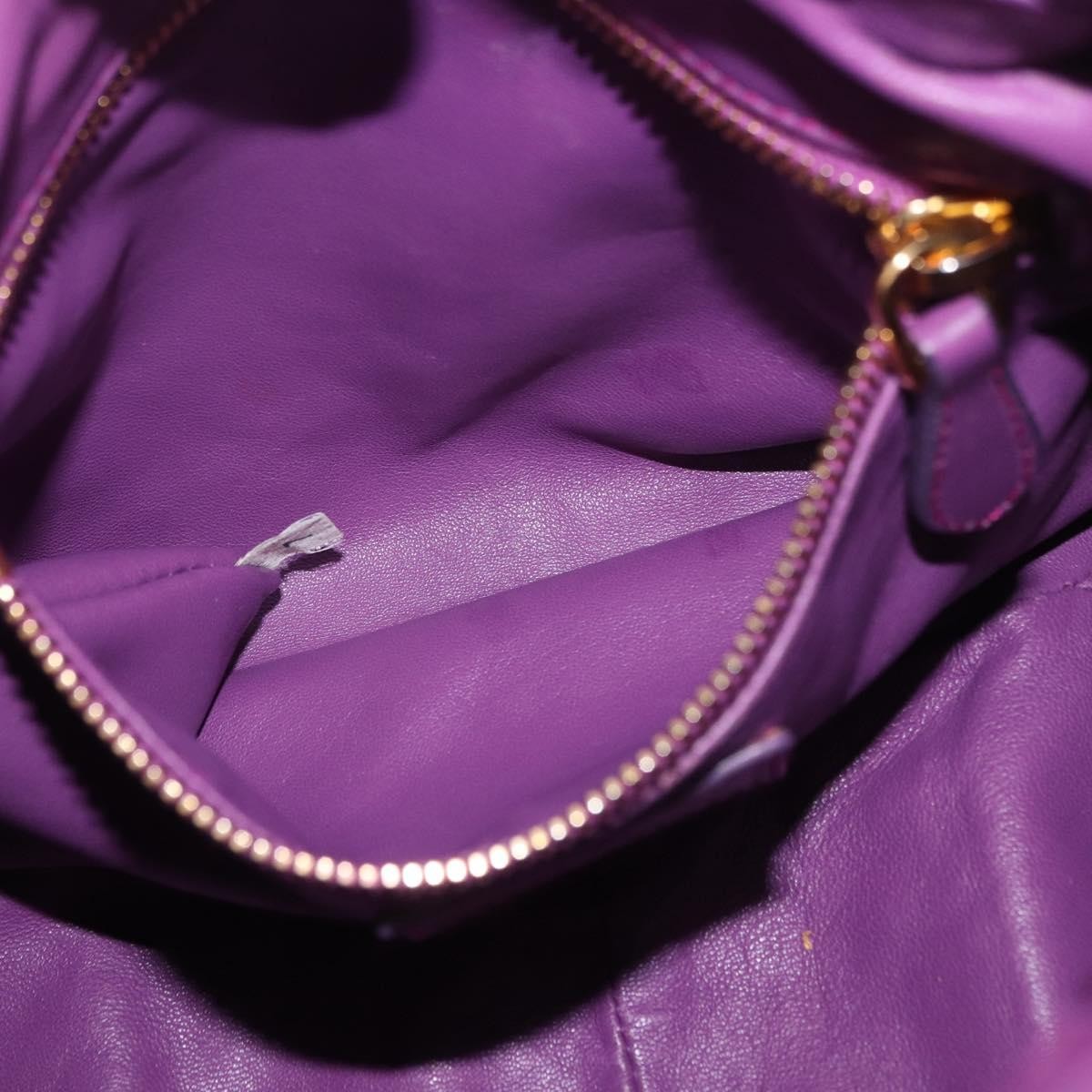 Prada Pleats Shoulder Bag Cervo Leather, Purple, Leather, Handbag