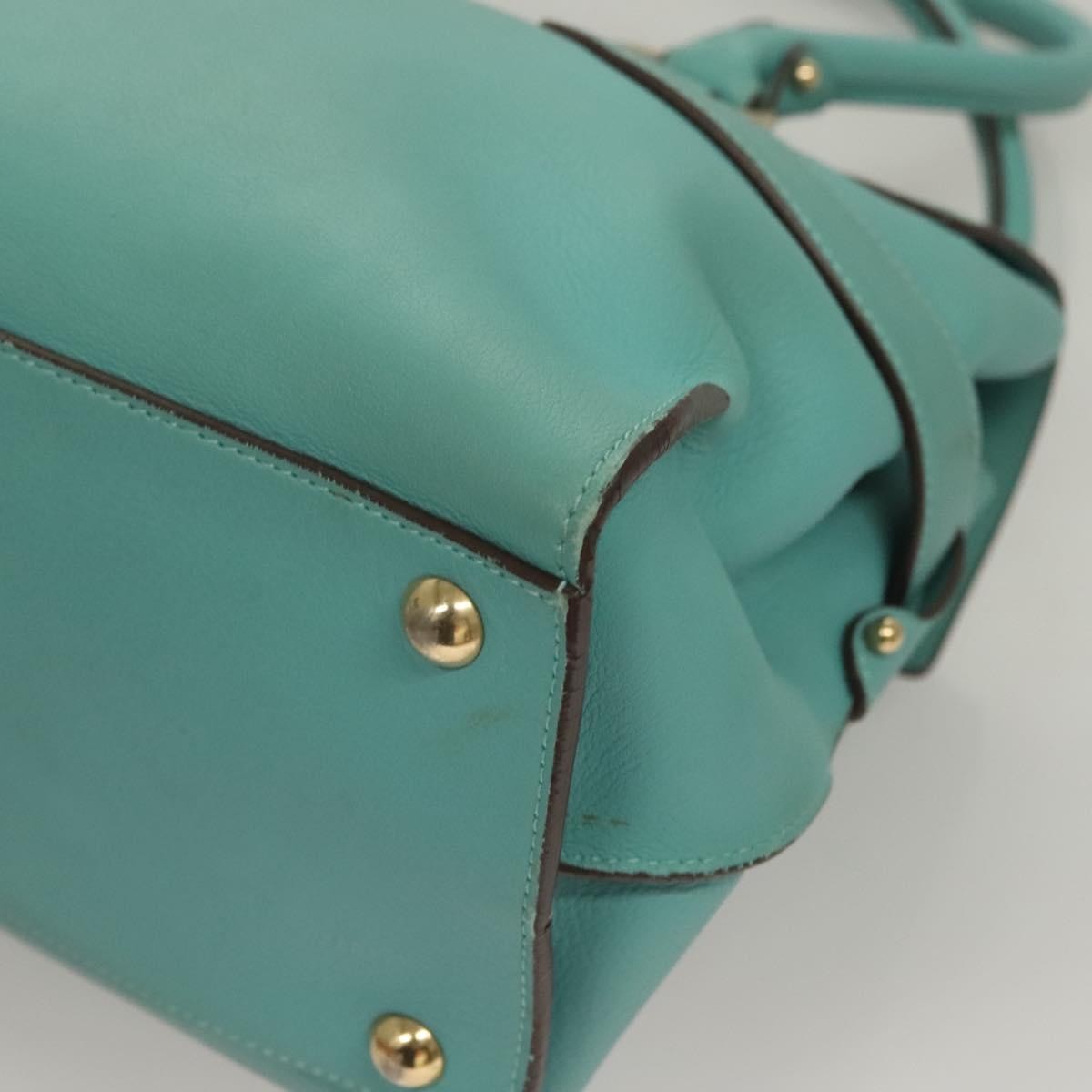 Salvatore Ferragamo Virna Satchel Leather, TURQUOISE, LEATHER, Handbag