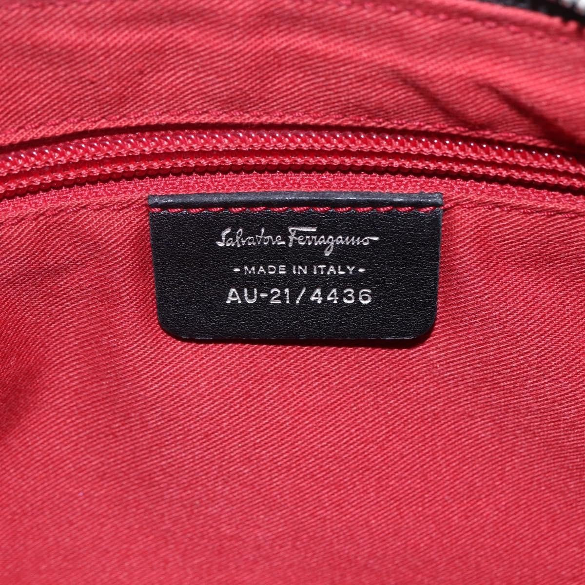 Salvatore Ferragamo Gancini Shoulder Bag Canvas, BLACK, CANVAS, Shoulder bag