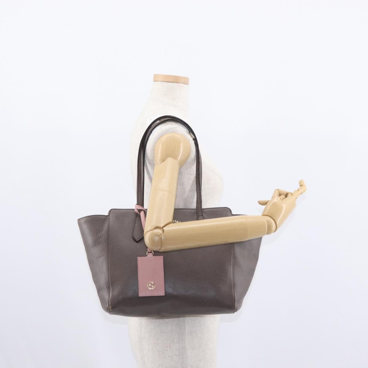 Gucci Swing Tote Leather, GRAY, LEATHER, Tote bag