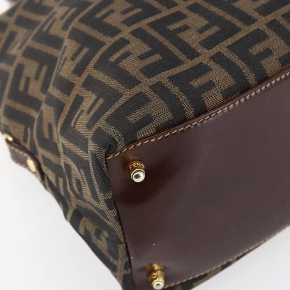 Fendi Vintage Convertible Satchel Zucca Canvas, BROWN, CANVAS, Handbag