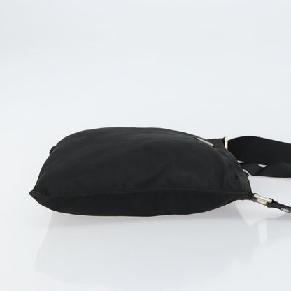 Prada Flat Messenger Bag Tessuto, BLACK, NYLON, Shoulder bag
