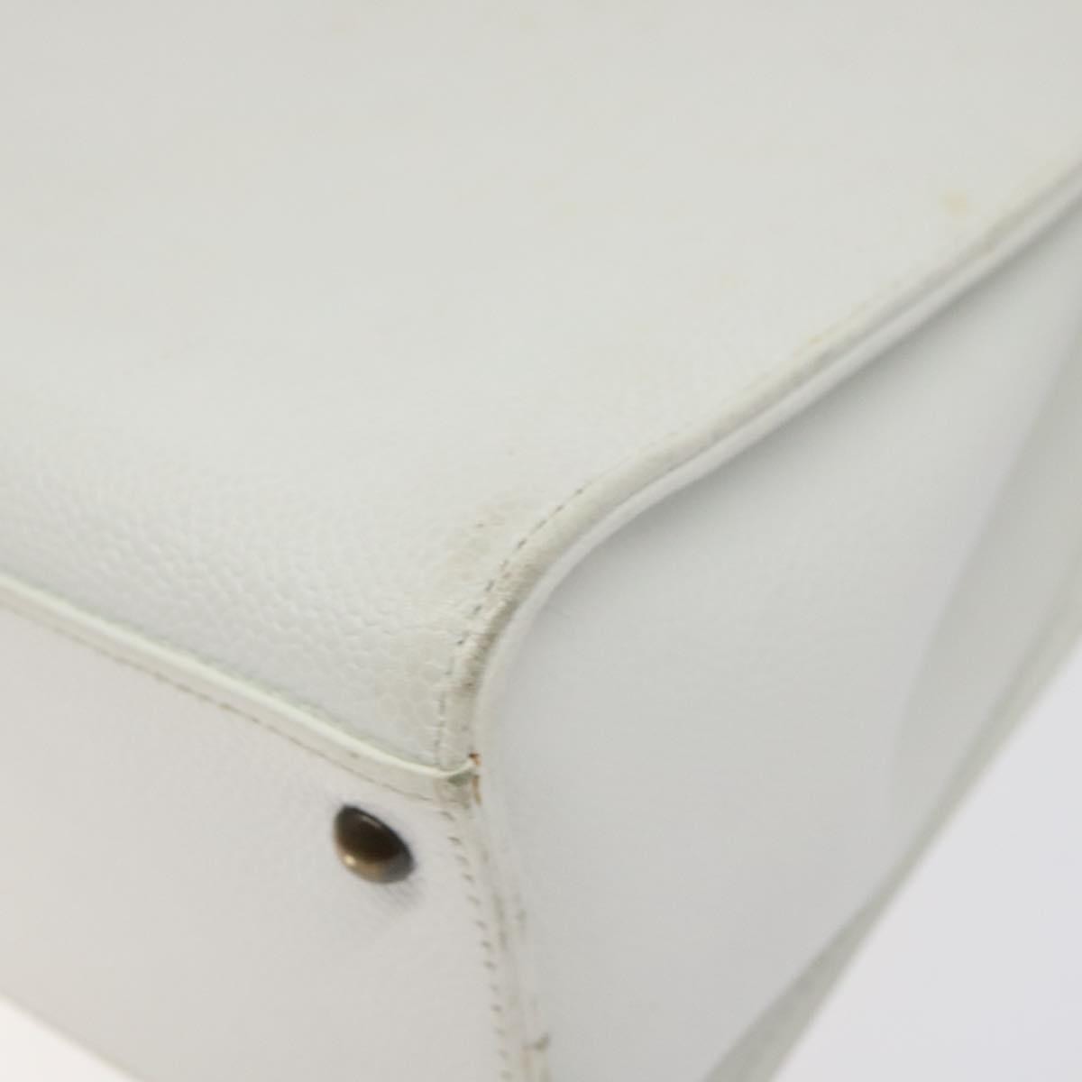 Chanel Vintage CC Lock Tote Caviar, WHITE, LEATHER, Shoulder bag