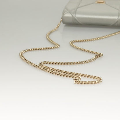 Christian Dior Diorama Wallet on Chain Leather, SILVER, LEATHER, Wallets