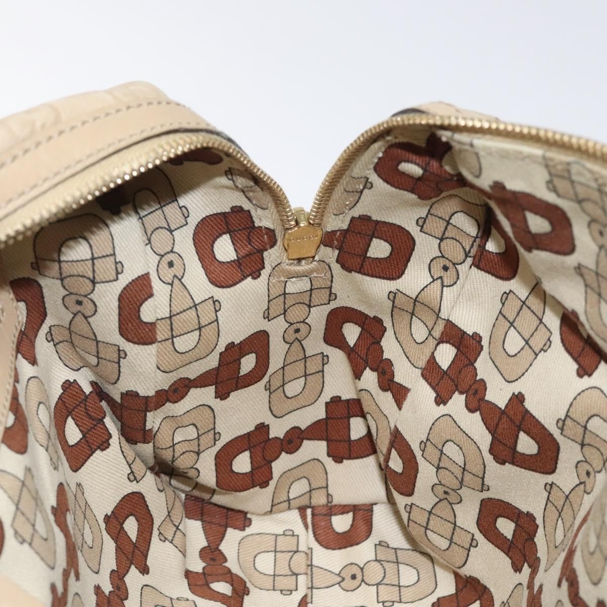 Gucci Vintage Interlocking G Shoulder Bag Leather, BEIGE, LEATHER, Shoulder bag