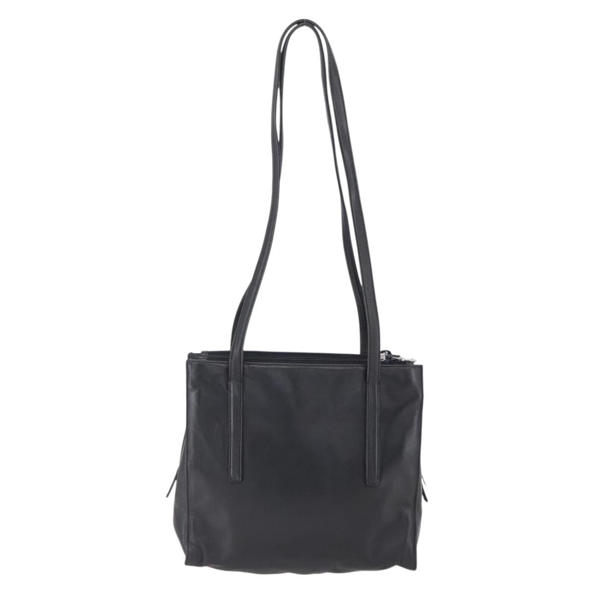 Prada Vintage Shoulder Bag Leather, BLACK, LEATHER, Shoulder bag