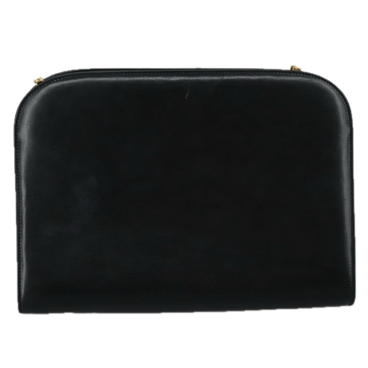 Salvatore Ferragamo Vintage Gancini Chain Shoulder Bag Leather, BLACK, LEATHER, Shoulder bag