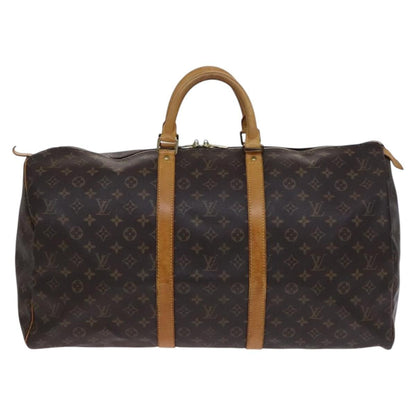 Louis Vuitton Keepall Bag Monogram Canvas, BROWN, CANVAS, Travel bag