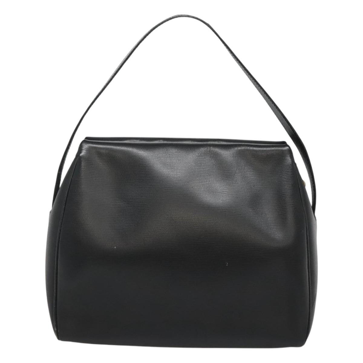 Celine Circle Logo Handbag Leather, BLACK, LEATHER, Handbag
