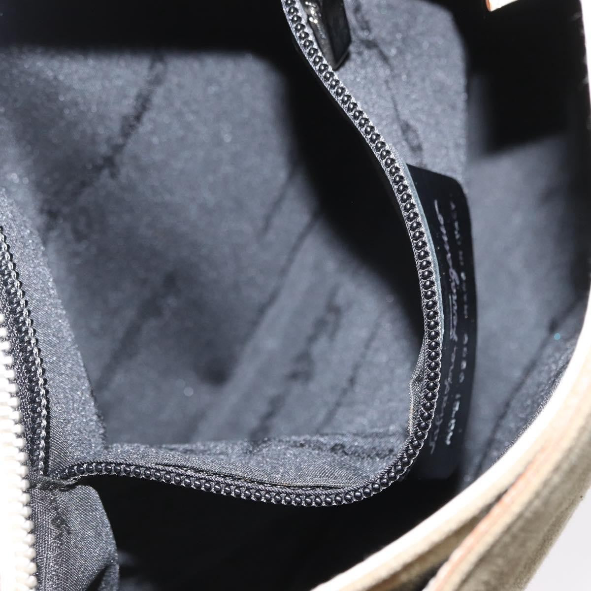 Salvatore Ferragamo Gancini Shoulder Bag Canvas, KHAKI, CANVAS, Shoulder bag