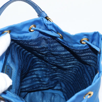 Prada Drawstring Bucket Bag Tessuto, BLUE, NYLON, Handbag