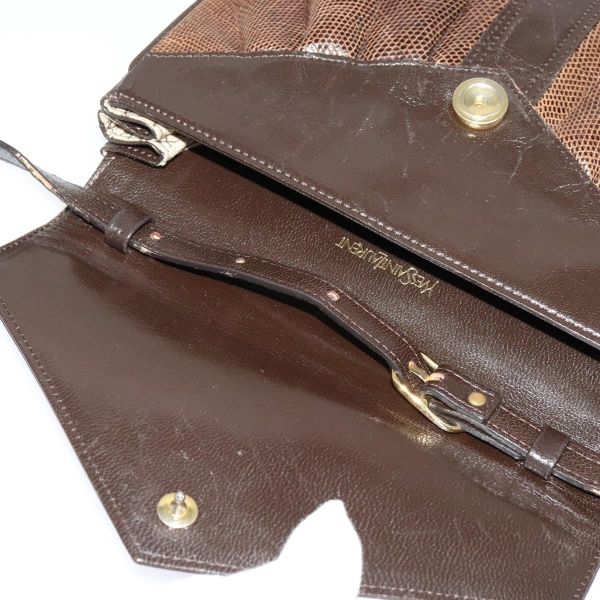 Saint Laurent Vintage Shoulder Bag Leather, BROWN, LEATHER, Shoulder bag