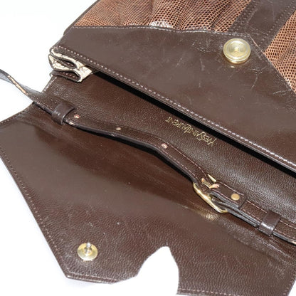 Saint Laurent Vintage Shoulder Bag Leather, BROWN, LEATHER, Shoulder bag