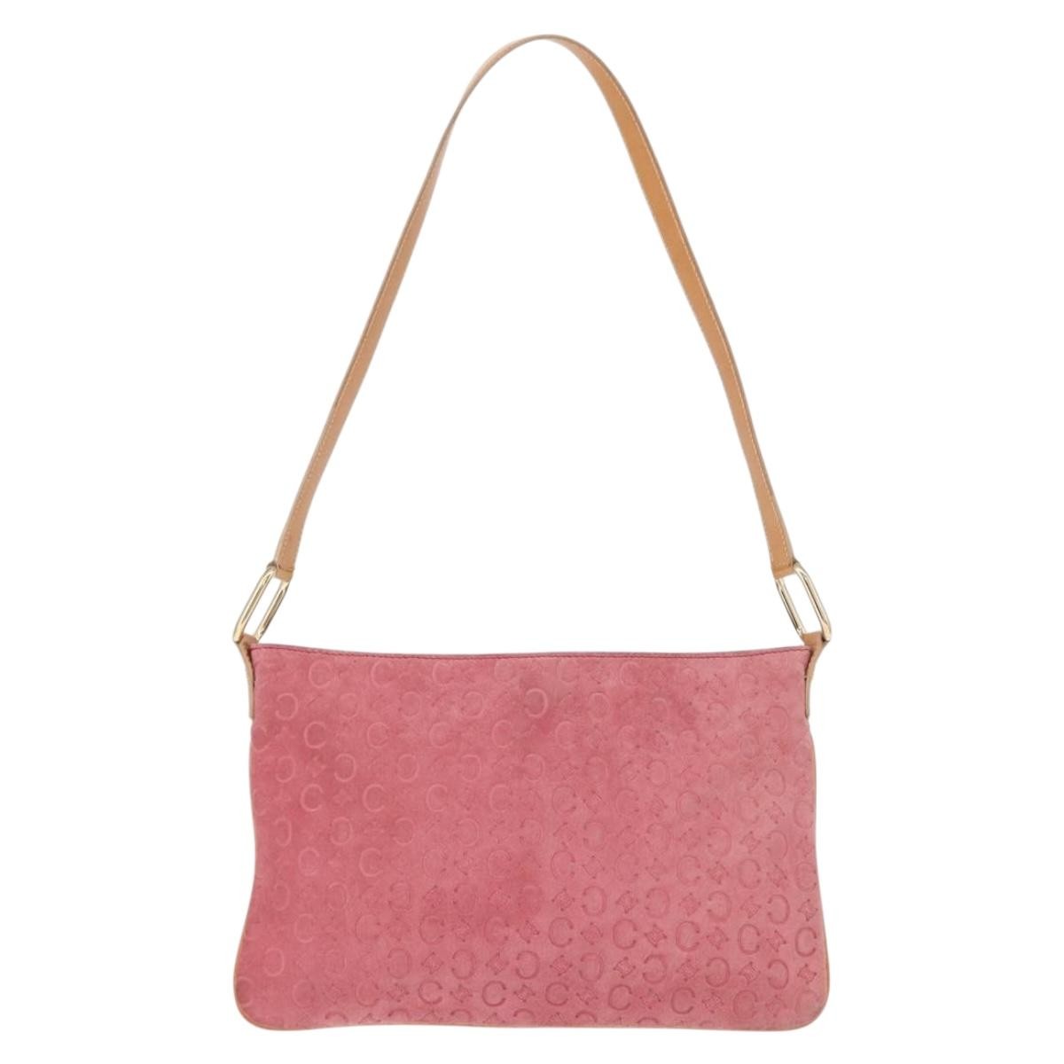Celine C Macadam Shoulder bag Suede, PINK, SUEDE, Shoulder bag