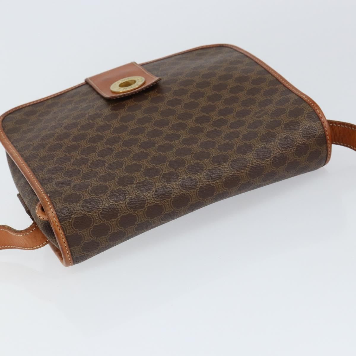 Celine Vintage Macadam Shoulder Bag Canvas and Leather, BROWN, CANVAS, Shoulder bag