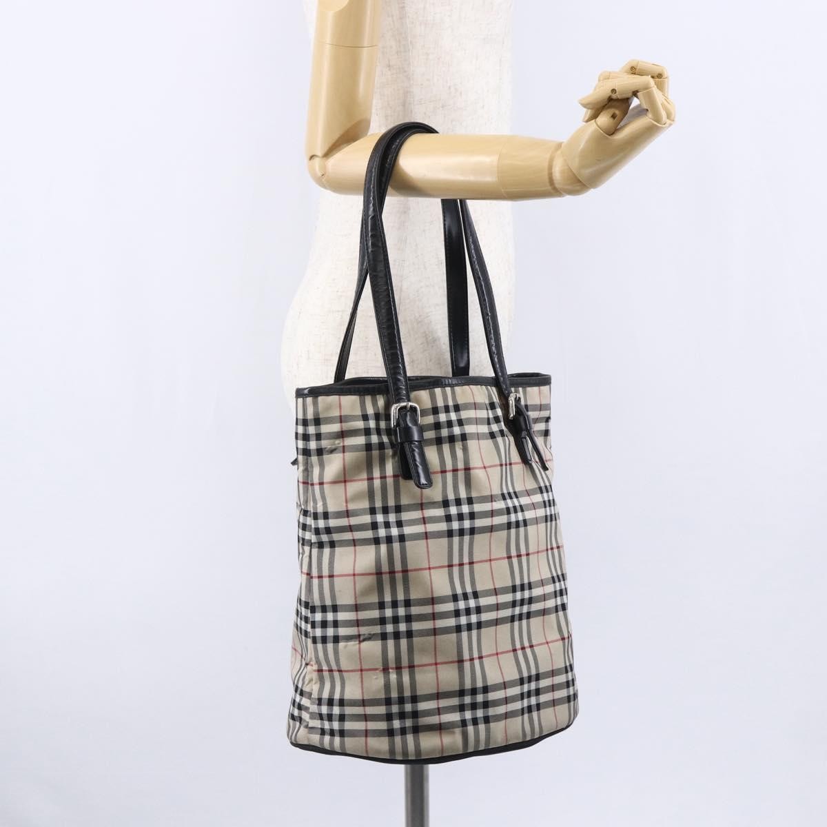Burberry Nova Check Tote Nylon, BEIGE, NYLON, Tote bag