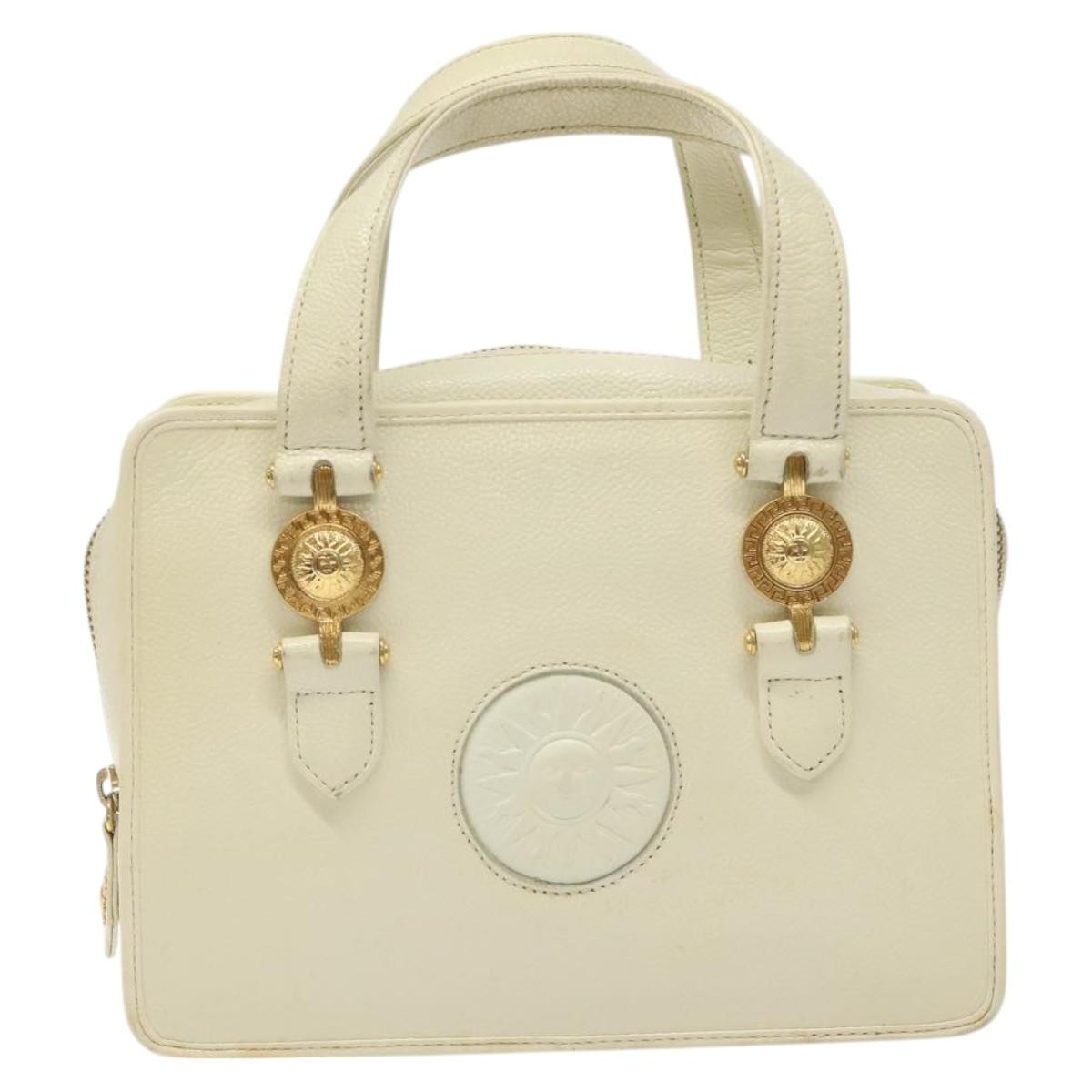 Versace Vintage Handbag Leather, WHITE, LEATHER, Handbag