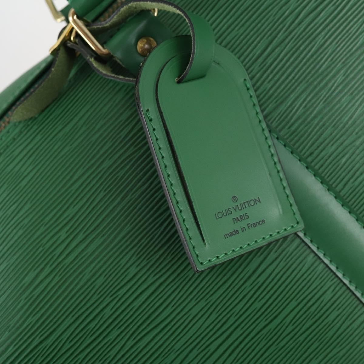 Louis Vuitton Keepall Bag Epi Leather, GREEN, LEATHER, Travel bag