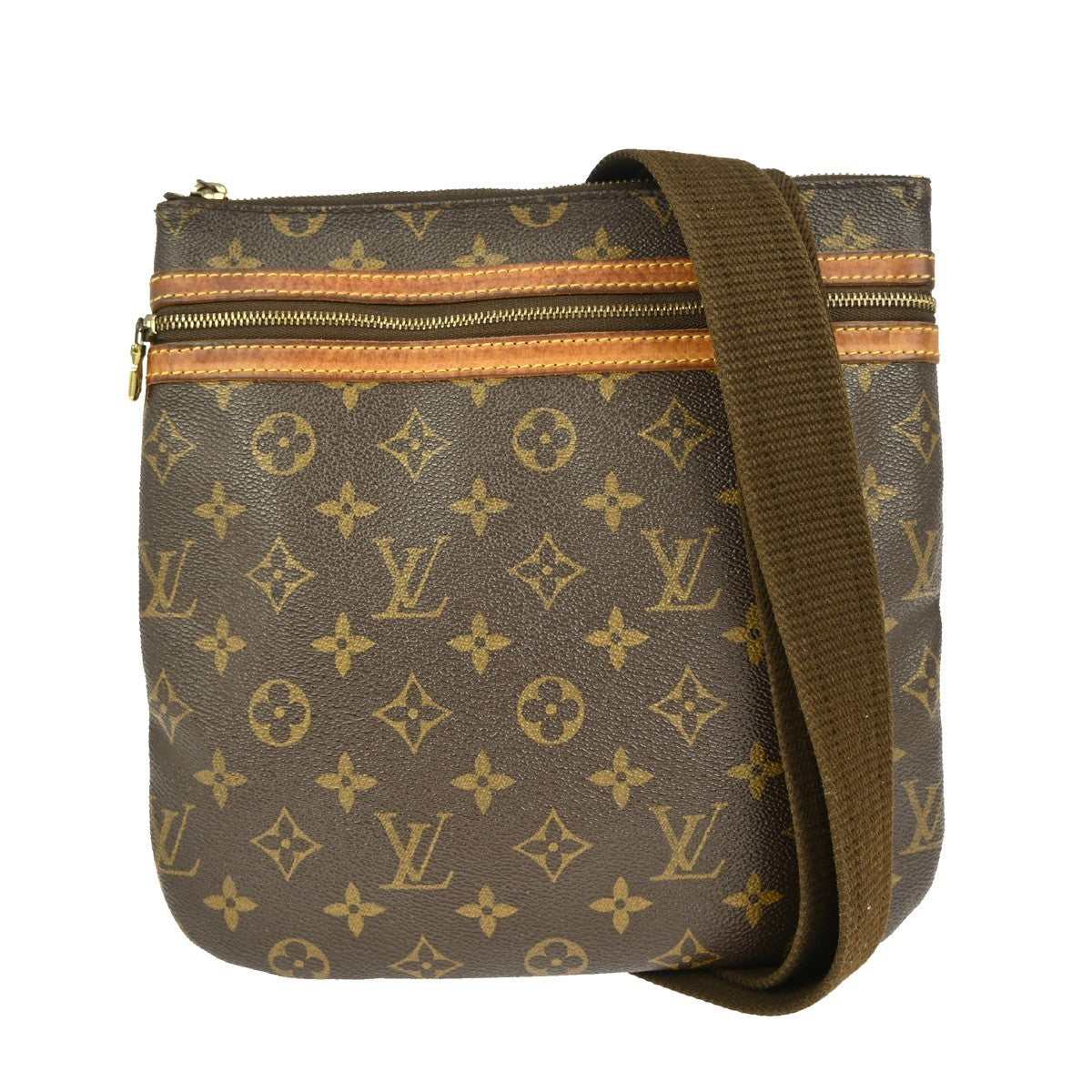 Louis Vuitton Bosphore Pochette Monogram Canvas, BROWN, CANVAS, Shoulder bag