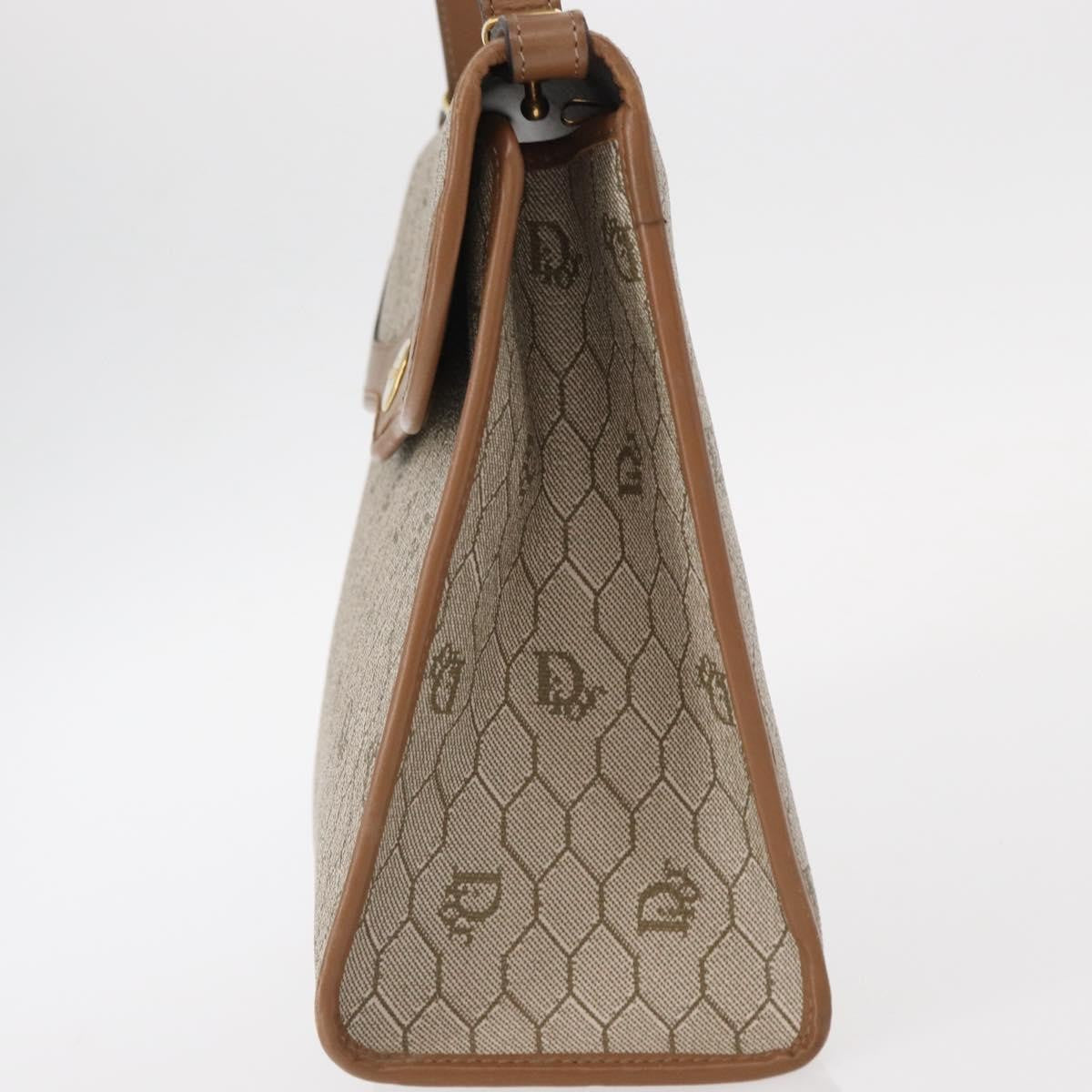 Christian Dior Vintage Honeycomb Handbag Canvas Leather, BEIGE, CANVAS, Handbag