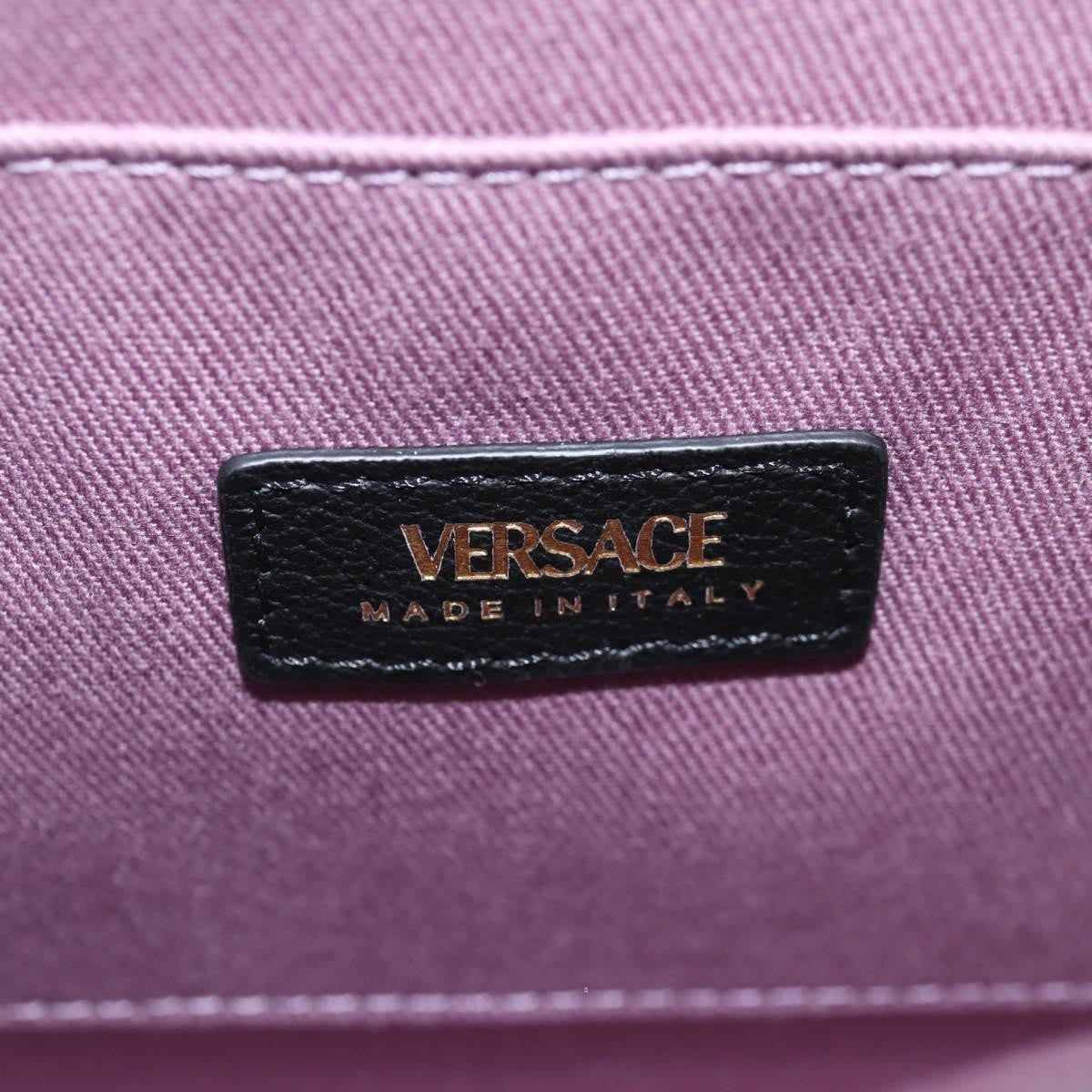 Versace La Medusa Top Handle Bag Leather, BLACK, LEATHER, Handbag