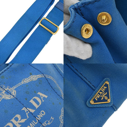 Prada Canapa Convertible Tote Canvas, BLUE, CANVAS, Tote bag