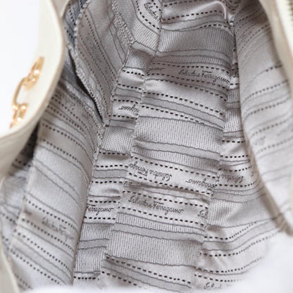 Salvatore Ferragamo Betulla Chain Tote Leather, WHITE, LEATHER, Handbag