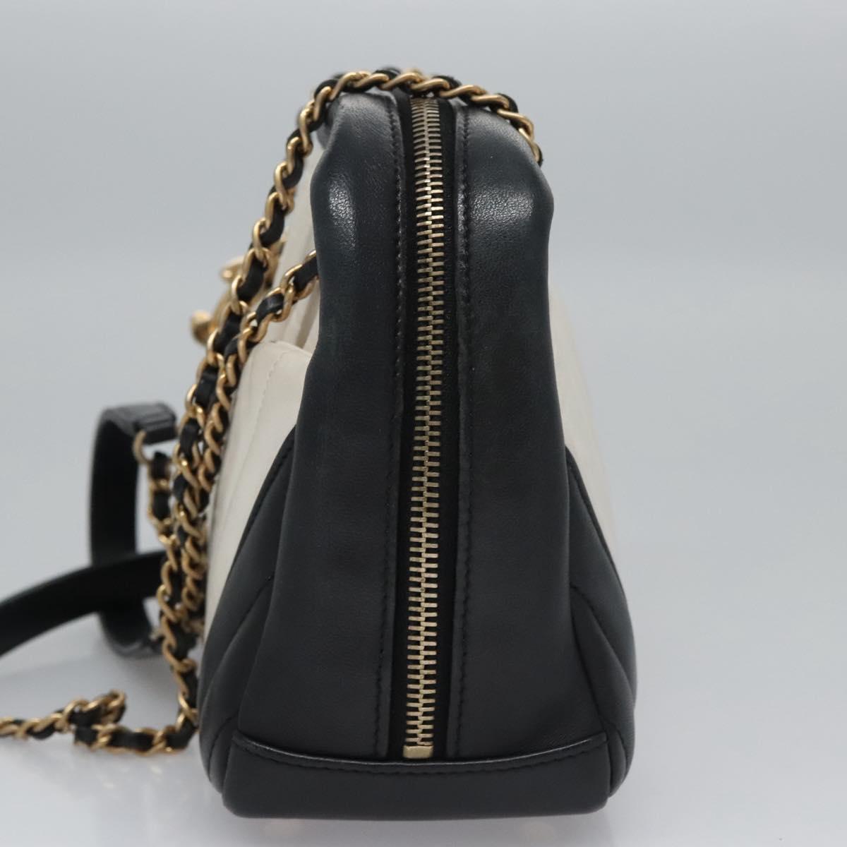 Chanel V Stitch Leather, WHITE, LEATHER, Handbag