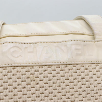 Chanel Zip Shoulder Bag Canvas, BEIGE, CANVAS, Shoulder bag