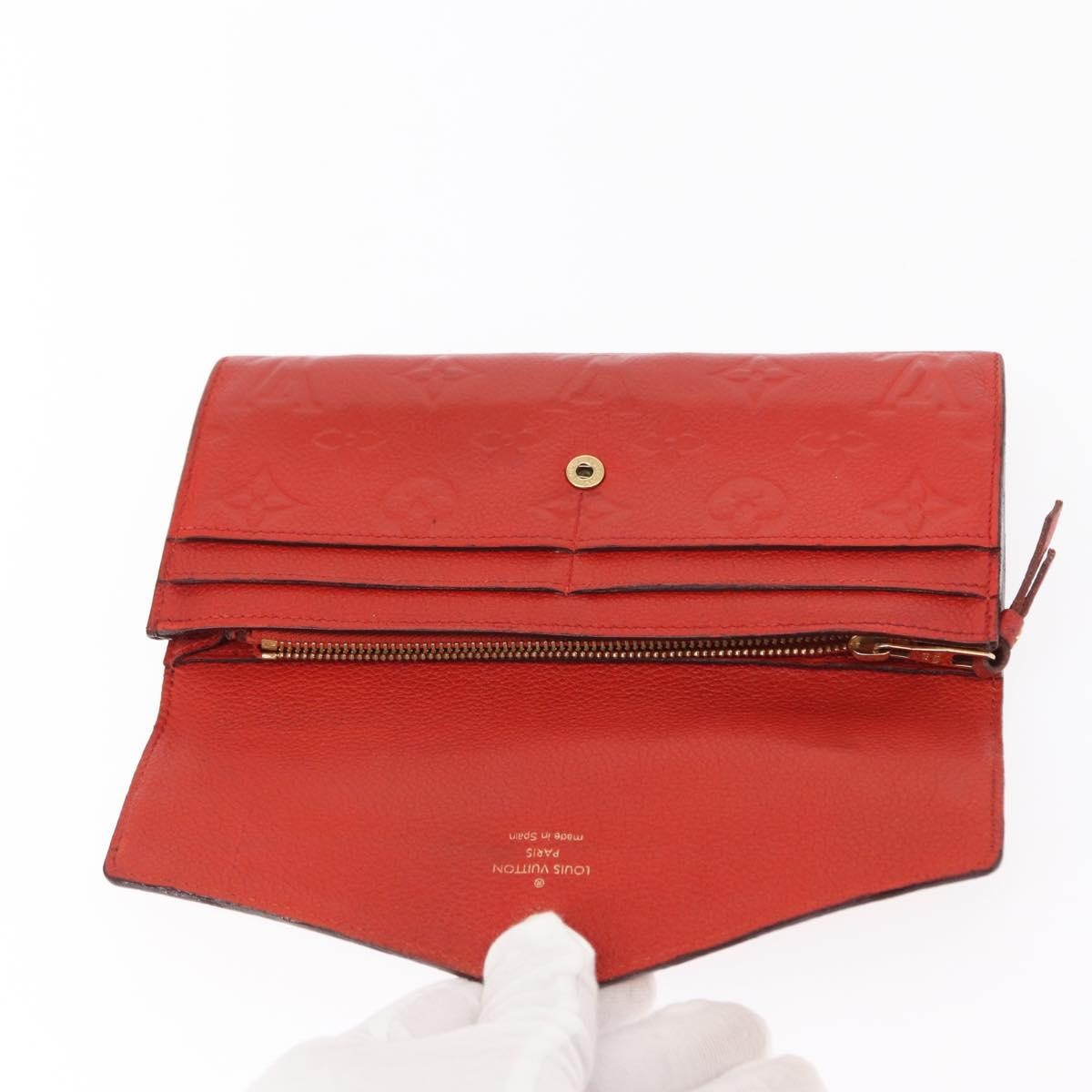 Louis Vuitton Sarah Wallet NM Monogram Empreinte Leather, ORANGE, LEATHER, Wallets
