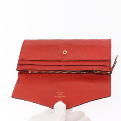 Louis Vuitton Sarah Wallet NM Monogram Empreinte Leather, ORANGE, LEATHER, Wallets