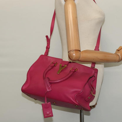 Saint Laurent Classic Y Cabas Leather, PINK, LEATHER, Tote bag