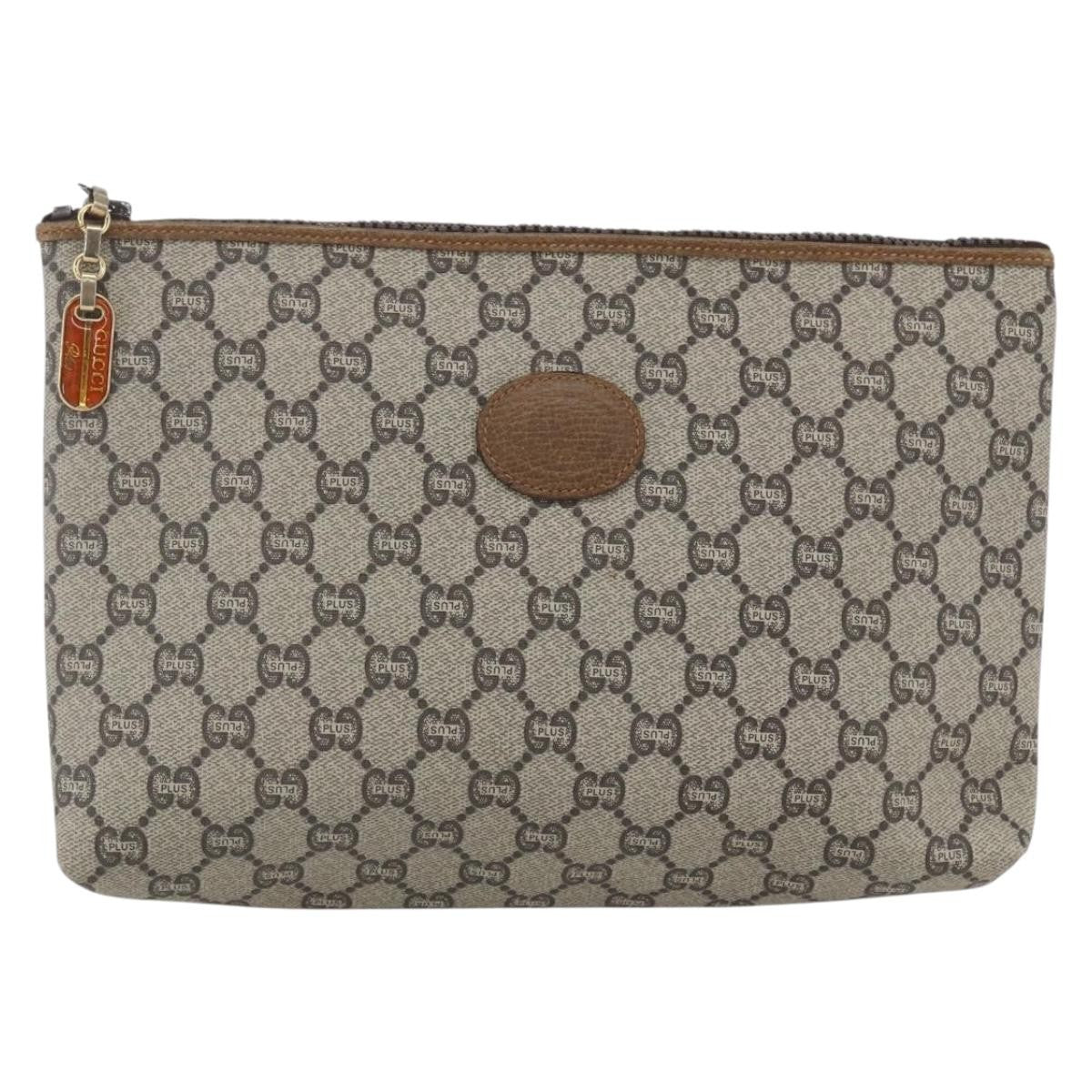 Gucci GG Plus Supreme Pouch Canvas, BEIGE, PVC, Clutche & pouche