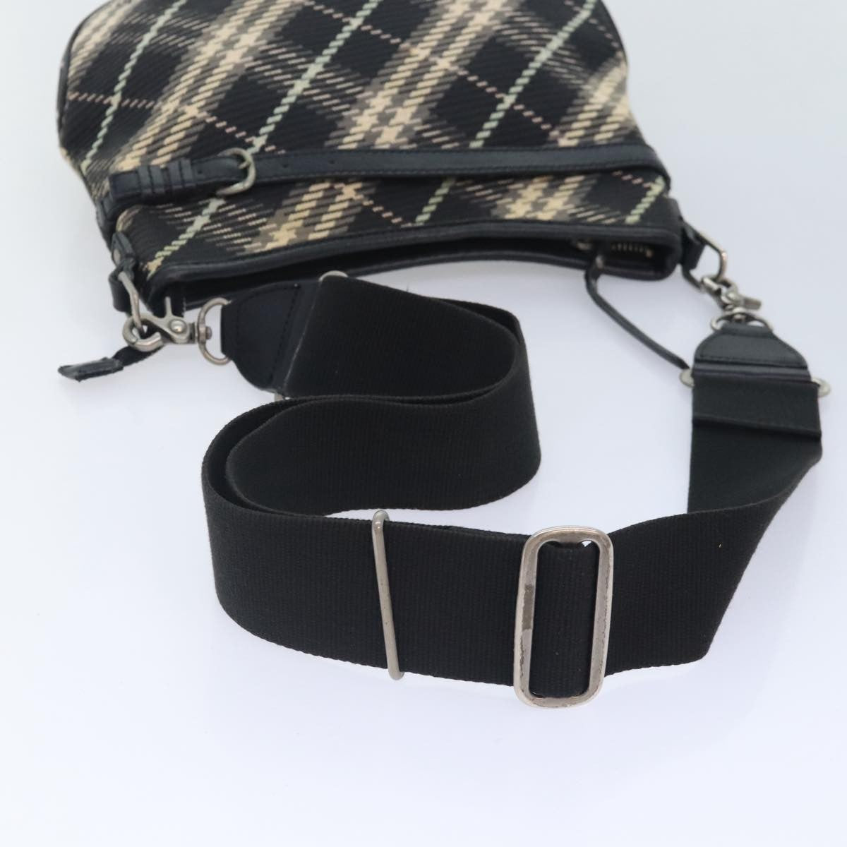 Burberry Nova Check Blue Label Canvas, BLACK, CANVAS, Shoulder bag