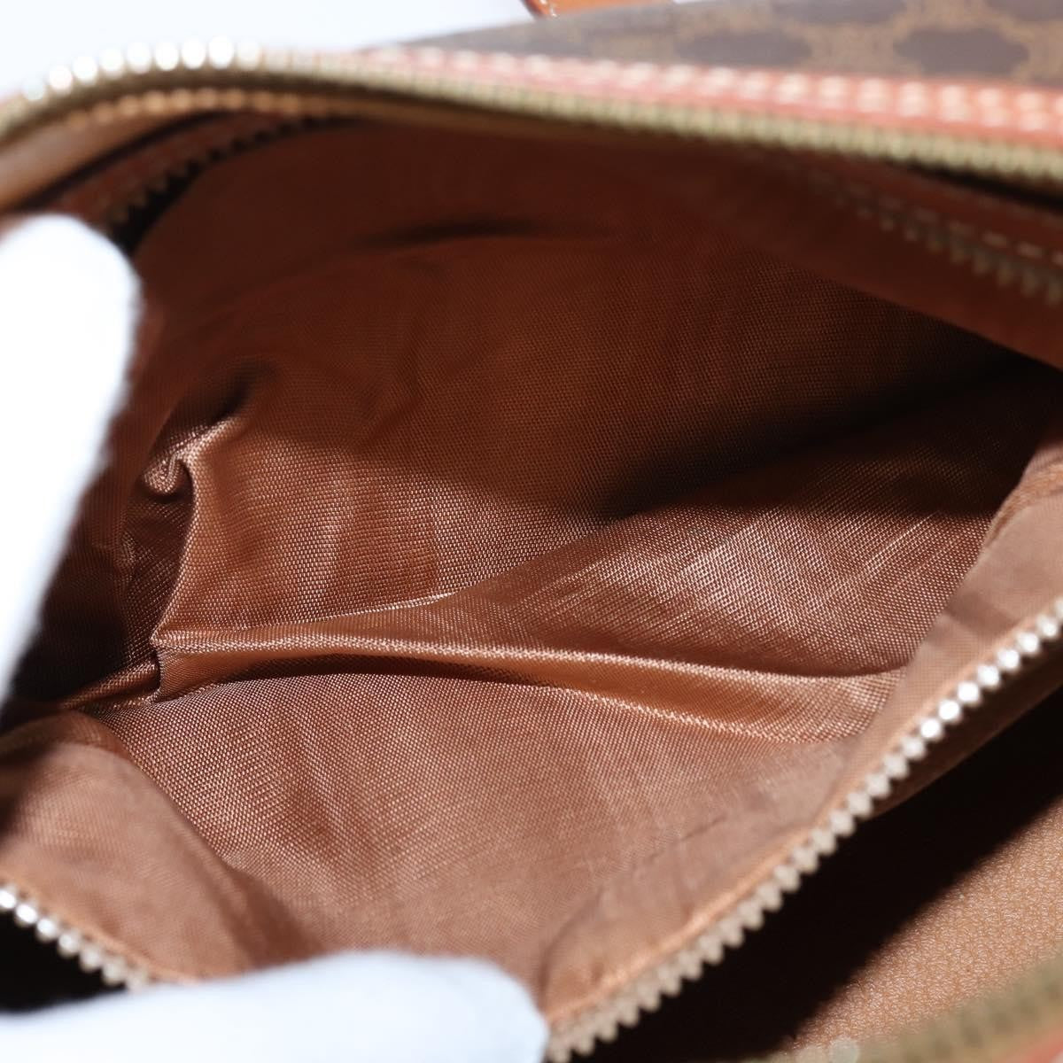 Celine Vintage Macadam Shoulder Bag Canvas and Leather, BROWN, CANVAS, Shoulder bag