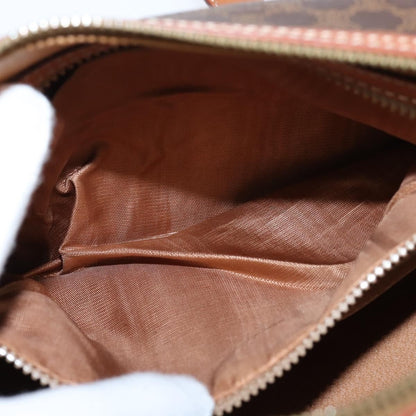 Celine Vintage Macadam Shoulder Bag Canvas and Leather, BROWN, CANVAS, Shoulder bag