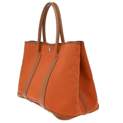 Hermes Garden Party Tote Canvas and Leather, ORANGE, CANVAS, Tote bag